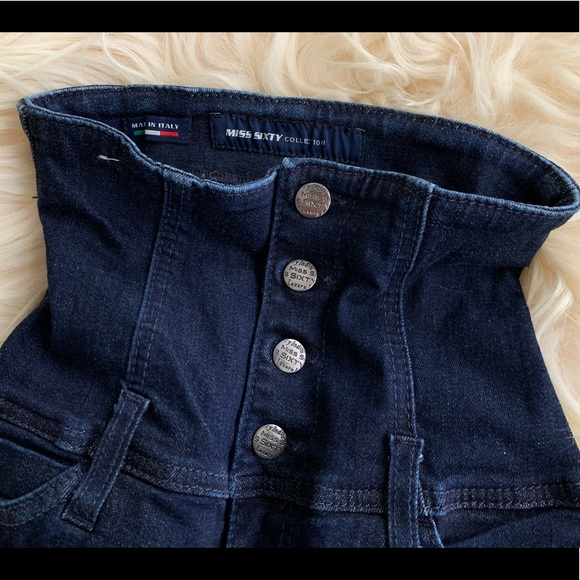 Miss Sixty Dk Blue Corset Skinny Jeans Sz 24 - Picture 8 of 8